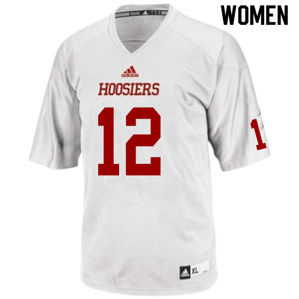 Women #12 Da'Shaun Brown Indiana Hoosiers College Football Jerseys Sale-White